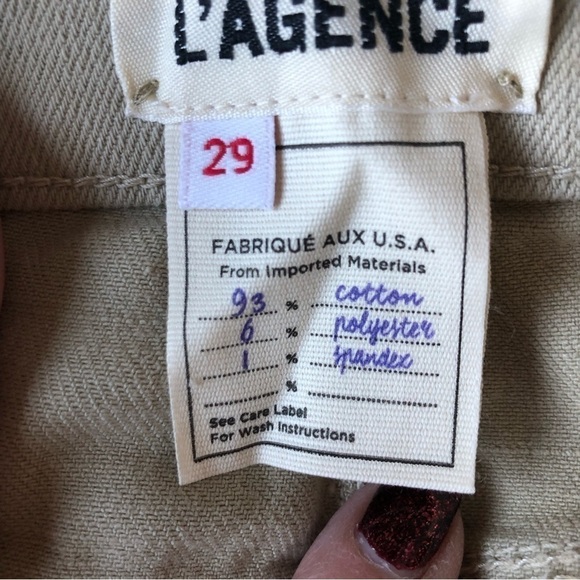 L’AGENCE Sada High Rise Ankle Crop Raw Hem Jeans Limestone 29 - Picture 7 of 10